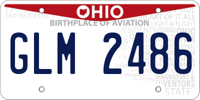 OH license plate GLM2486