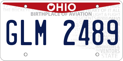 OH license plate GLM2489