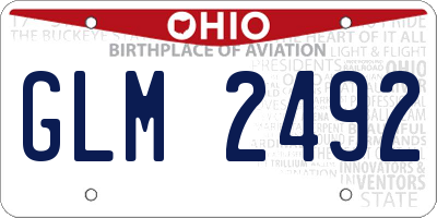 OH license plate GLM2492