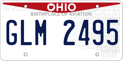 OH license plate GLM2495