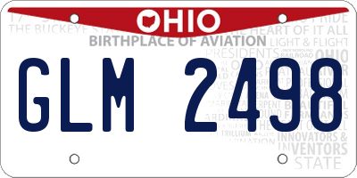 OH license plate GLM2498