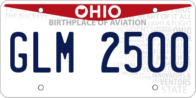 OH license plate GLM2500
