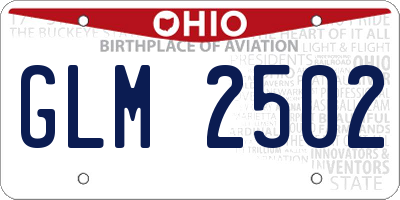 OH license plate GLM2502