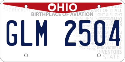 OH license plate GLM2504