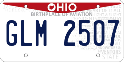 OH license plate GLM2507