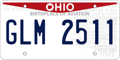 OH license plate GLM2511