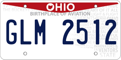 OH license plate GLM2512