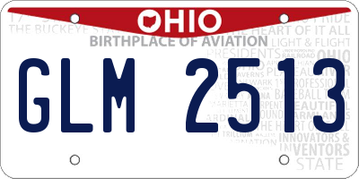 OH license plate GLM2513