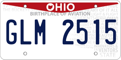 OH license plate GLM2515
