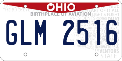 OH license plate GLM2516