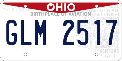 OH license plate GLM2517