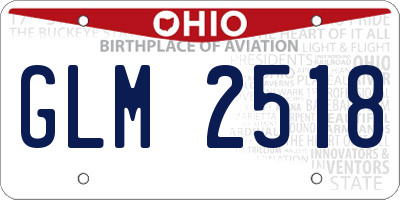 OH license plate GLM2518