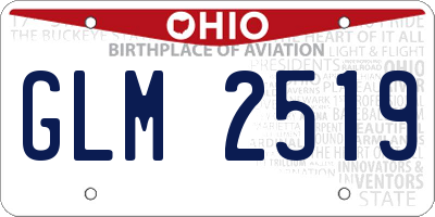 OH license plate GLM2519