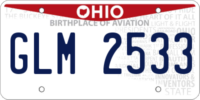 OH license plate GLM2533