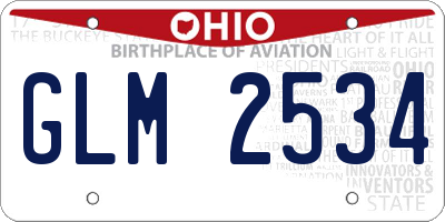 OH license plate GLM2534