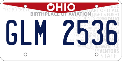 OH license plate GLM2536