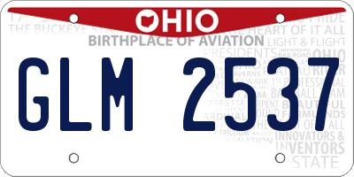 OH license plate GLM2537
