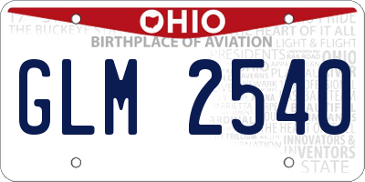 OH license plate GLM2540