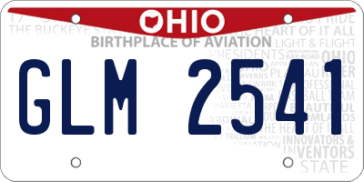 OH license plate GLM2541