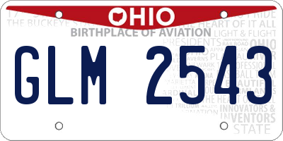 OH license plate GLM2543