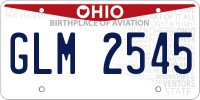 OH license plate GLM2545