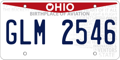 OH license plate GLM2546