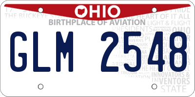 OH license plate GLM2548
