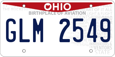 OH license plate GLM2549