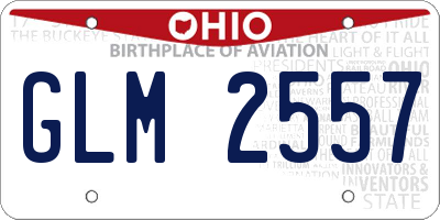 OH license plate GLM2557