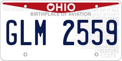 OH license plate GLM2559