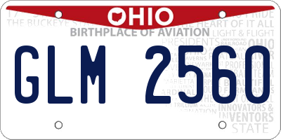 OH license plate GLM2560