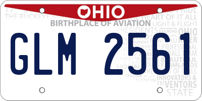 OH license plate GLM2561