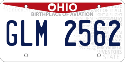 OH license plate GLM2562
