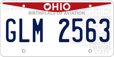 OH license plate GLM2563