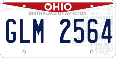 OH license plate GLM2564