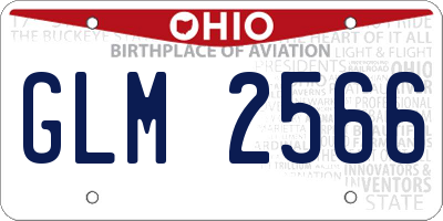 OH license plate GLM2566