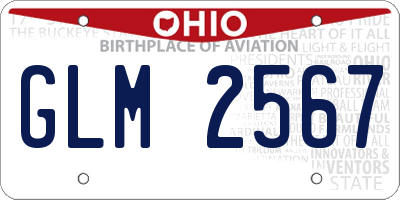 OH license plate GLM2567