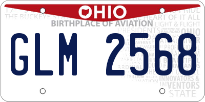 OH license plate GLM2568