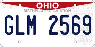 OH license plate GLM2569