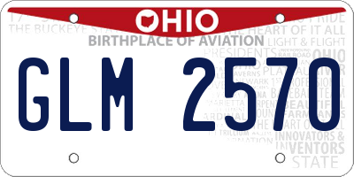 OH license plate GLM2570
