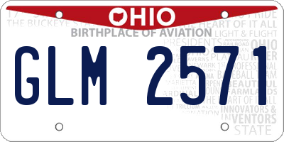 OH license plate GLM2571