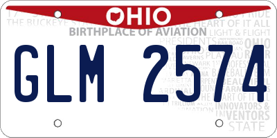 OH license plate GLM2574