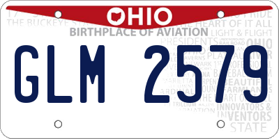 OH license plate GLM2579