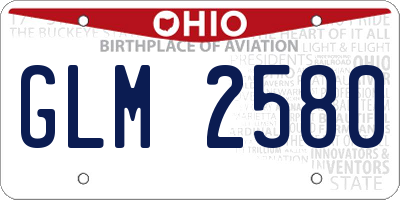 OH license plate GLM2580
