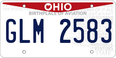 OH license plate GLM2583