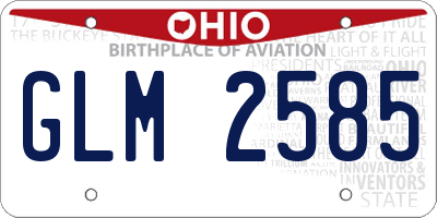 OH license plate GLM2585