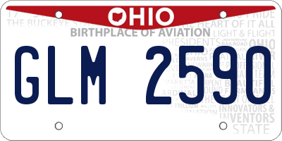 OH license plate GLM2590