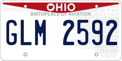 OH license plate GLM2592