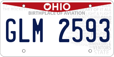 OH license plate GLM2593