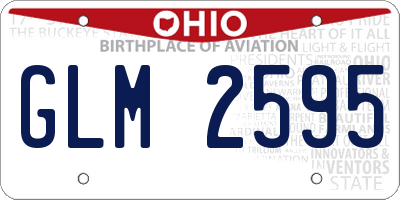 OH license plate GLM2595